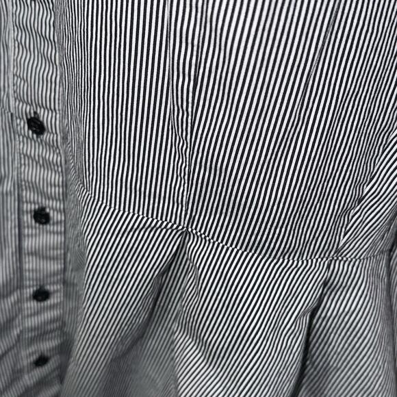 Lane Bryant Women's Short Sleeve Black & White Striped Button Blouse 18 0629 - Picture 4 of 6